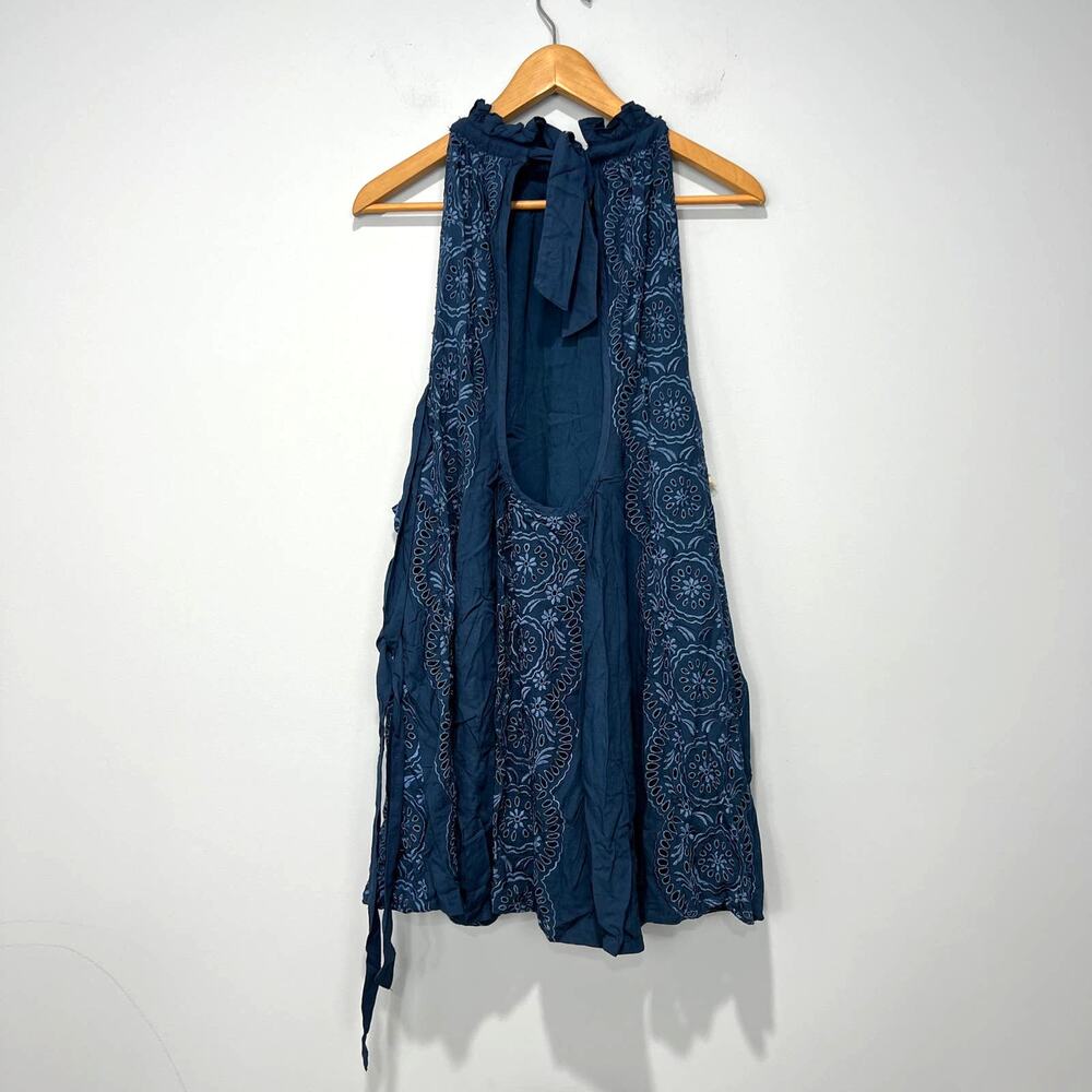 NEW NWT Free People Mimosa Eyelet Mini Dress Blue Size M - Picture 7 of 8